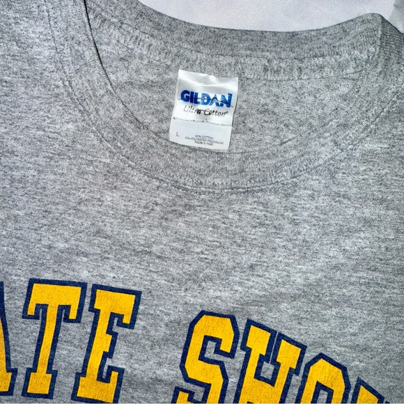 Late Show David Letterman T-Shirt s/s Y2K 2000 Vintage Gray Yellow Men L Unisex - Picture 4 of 6